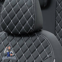 Thumbnail for Chevrolet Rezzo Seat Covers Madrid Leather Design Dark Gray Leather