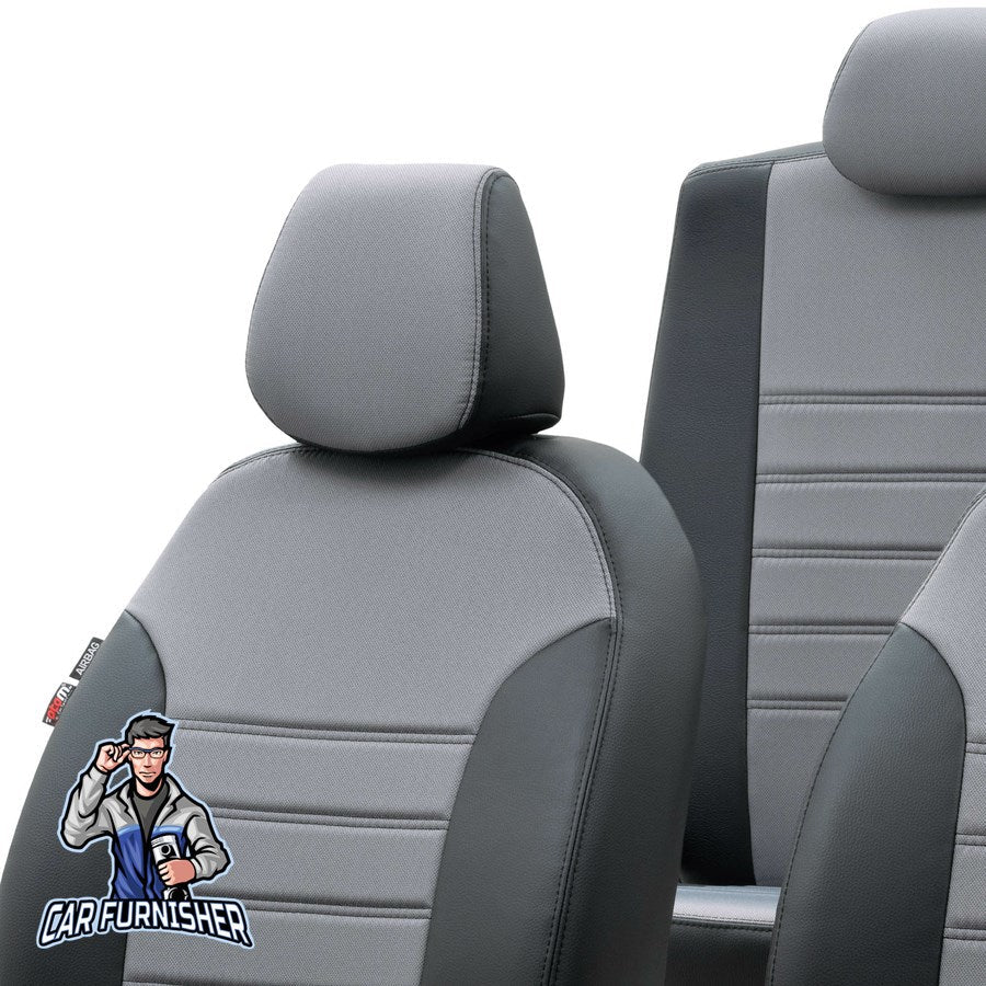 Chevrolet Rezzo Car Seat Covers 2004-2008 CDX/U100 Paris Design Gray Full Set (5 Seats + Handrest) Leather & Fabric
