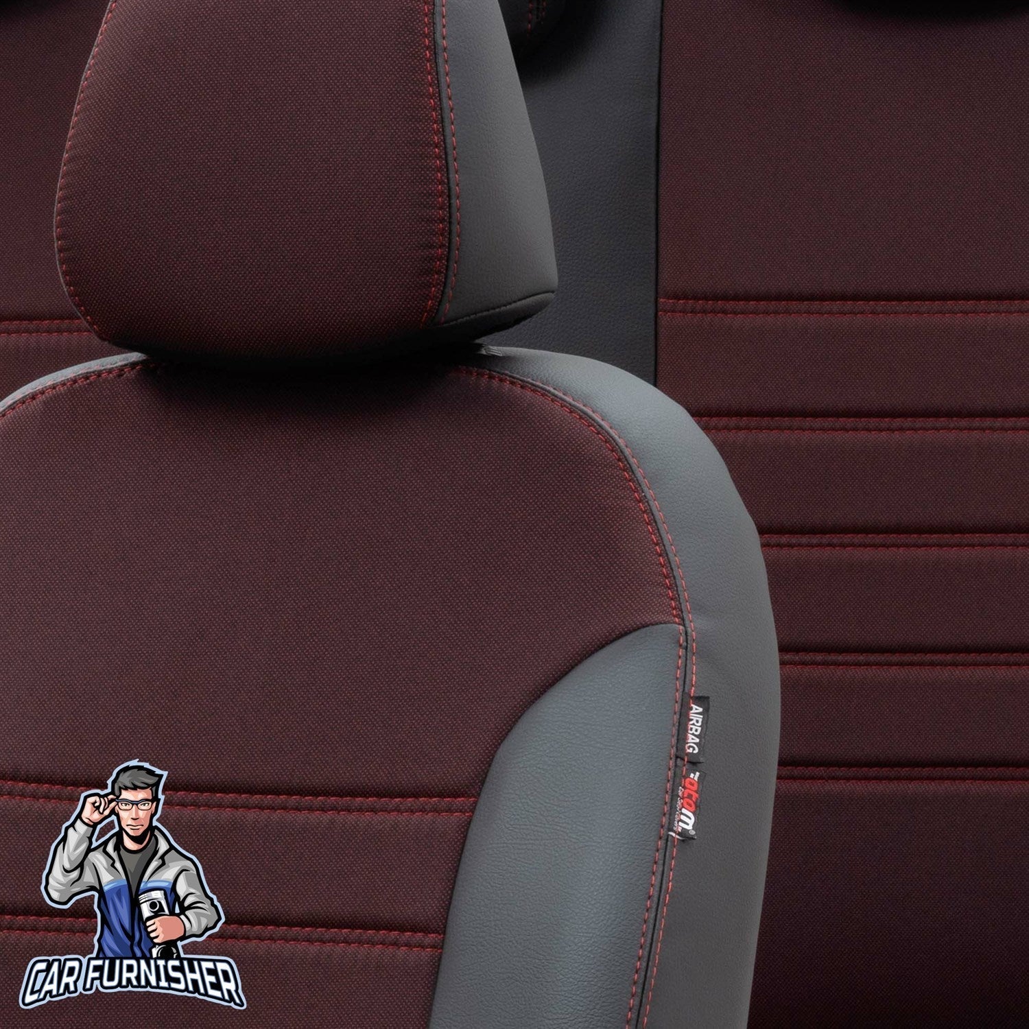 Chevrolet Rezzo Car Seat Covers 2004-2008 CDX/U100 Paris Design Red Full Set (5 Seats + Handrest) Leather & Fabric