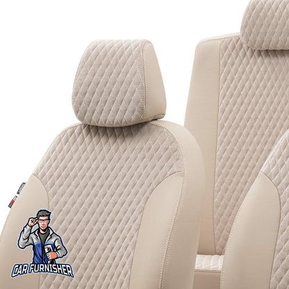 Citroen Berlingo Seat Covers Amsterdam Foal Feather Design Beige Leather & Foal Feather