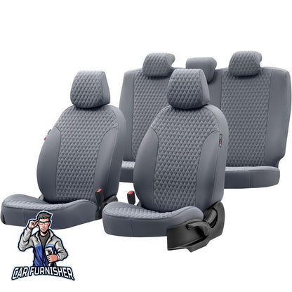 Citroen C-Elysee Seat Covers Amsterdam Leather Design Smoked Black Leather