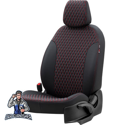 Citroen C-Elysee Seat Covers Amsterdam Leather Design Red Leather