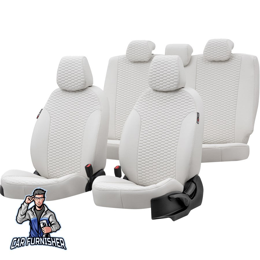 Citroen C-Elysee Car Seat Covers 2012-2023 Tokyo Design Ivory Full Set (5 Seats + Handrest) Full Leather