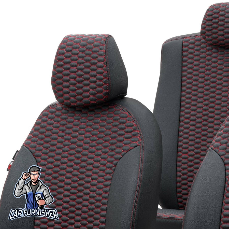 Citroen C-Elysee Car Seat Covers 2012-2023 Tokyo Design Red Full Set (5 Seats + Handrest) Full Leather