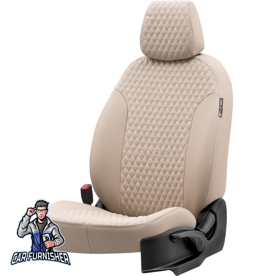 Citroen C2 Seat Covers Amsterdam Leather Design Beige Leather