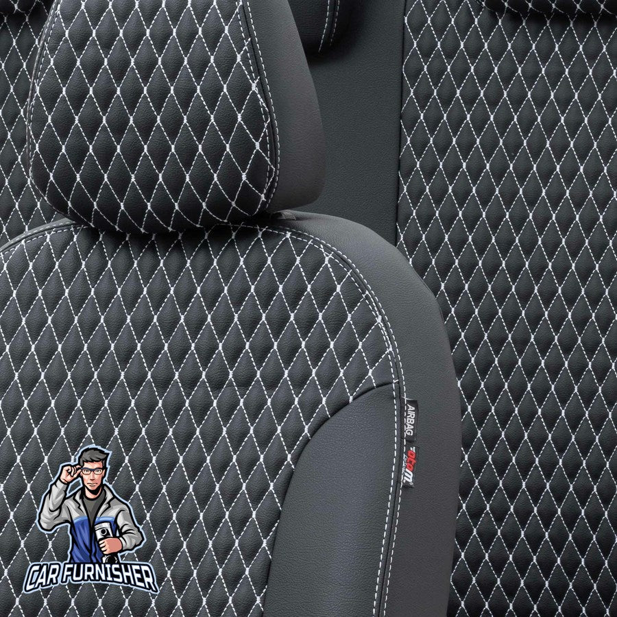 Citroen C3 Seat Covers Amsterdam Leather Design Dark Gray Leather