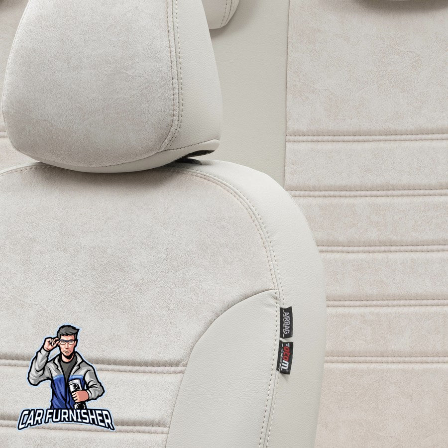 Citroen C5 Car Seat Covers 2001-2017 MK1-2-3 Milano Design Ivory Full Set (5 Seats + Handrest) Leather & Fabric