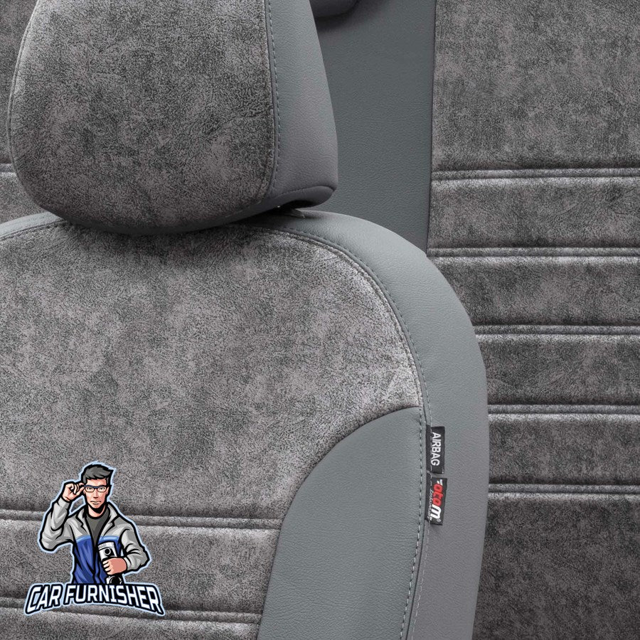 Citroen C5 Car Seat Covers 2001-2017 MK1-2-3 Milano Design Smoked Full Set (5 Seats + Handrest) Leather & Fabric