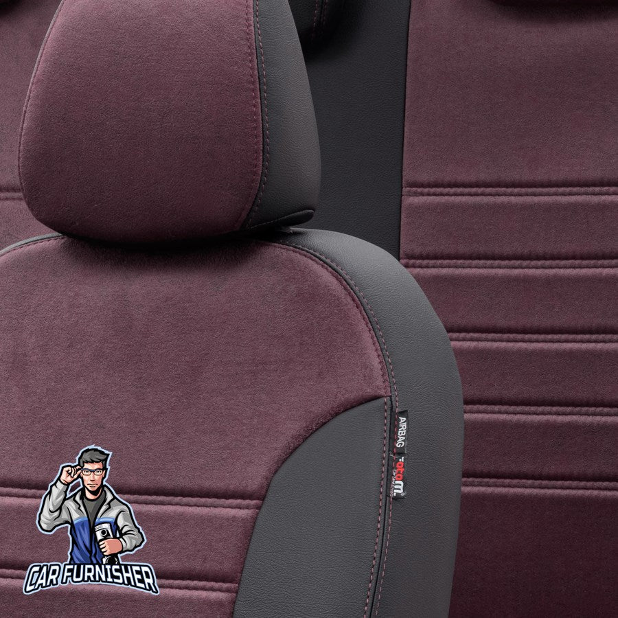 Citroen C5 Car Seat Covers 2001-2017 MK1-2-3 Milano Design Burgundy Full Set (5 Seats + Handrest) Leather & Fabric