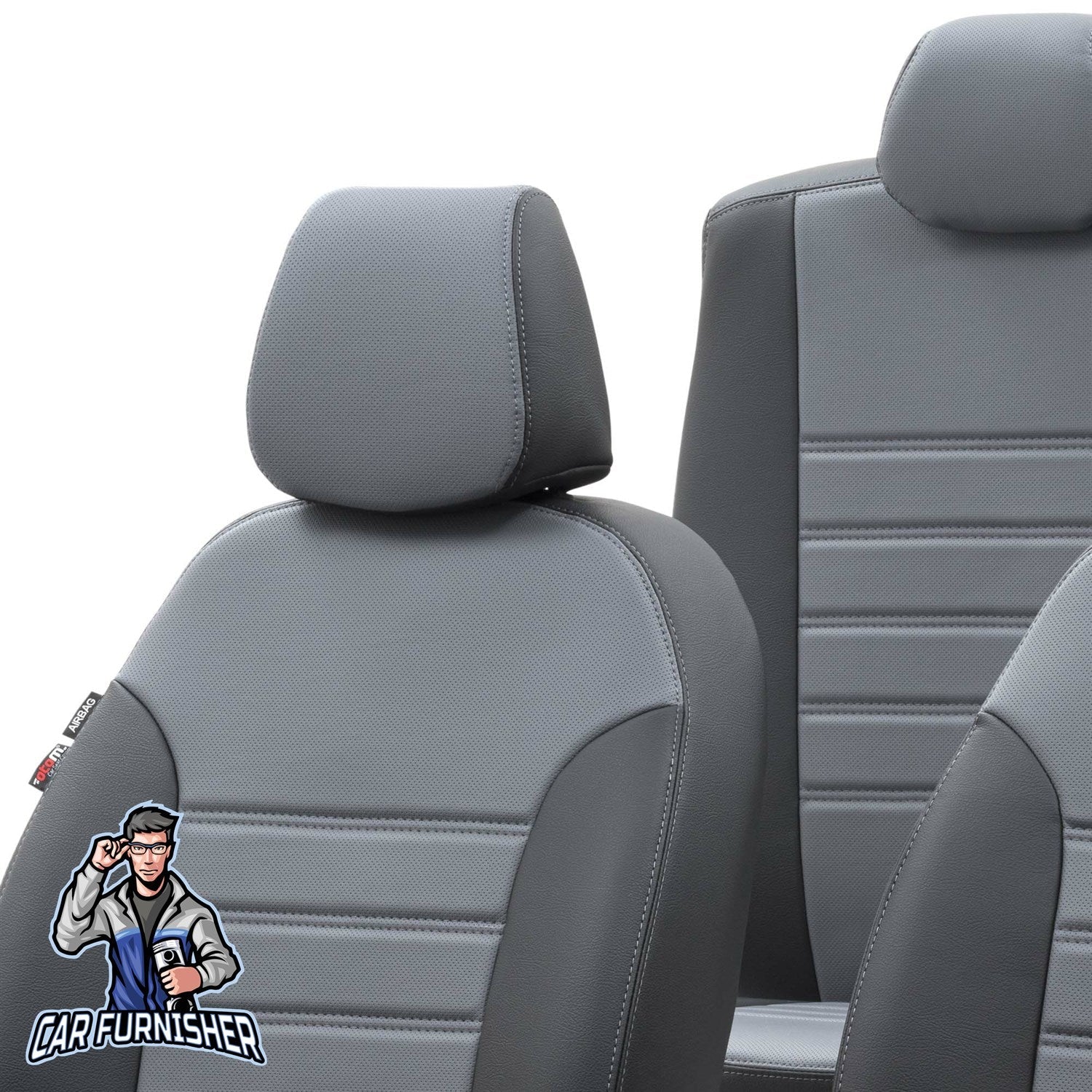 Citroen Jumpy Car Seat Covers 2008-2023 MK1/MK2 Istanbul Design Smoked Black Leather & Fabric