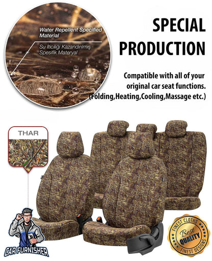 Landrover Freelander Car Seat Covers 1998-2012 Camouflage Design Arctic Camo Waterproof Fabric