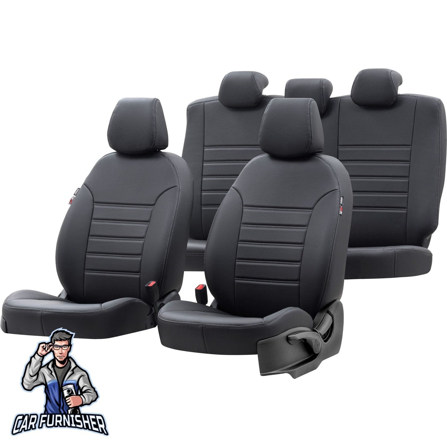 Dacia Dokker Seat Covers Istanbul Leather Design Black Leather