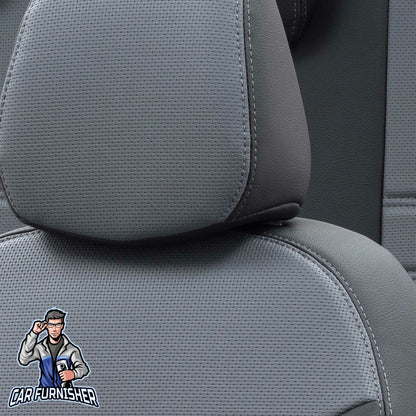 Dacia Logan Seat Covers New York Leather Design Smoked Black Leather