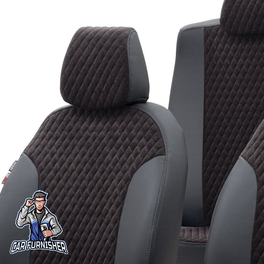 Dacia Sandero Seat Covers Amsterdam Foal Feather Design Black Leather & Foal Feather