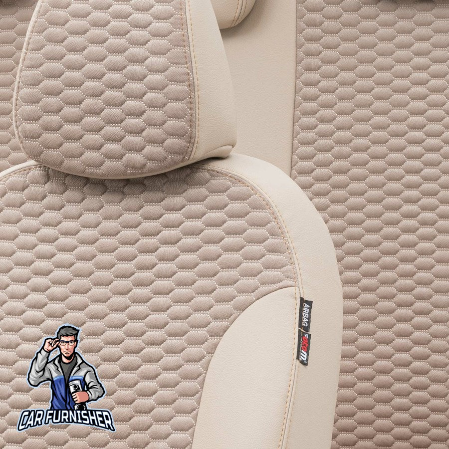 Daewoo Tacuma Car Seat Covers 2000-2008 Tokyo Foal Feather Beige Full Set (5 Seats + Handrest) Leather & Foal Feather