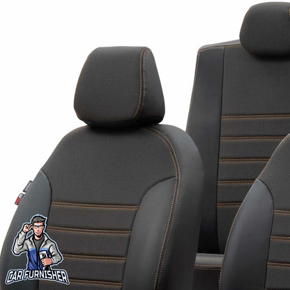Daihatsu Terios Seat Covers Paris Leather & Jacquard Design Dark Beige Leather & Jacquard Fabric