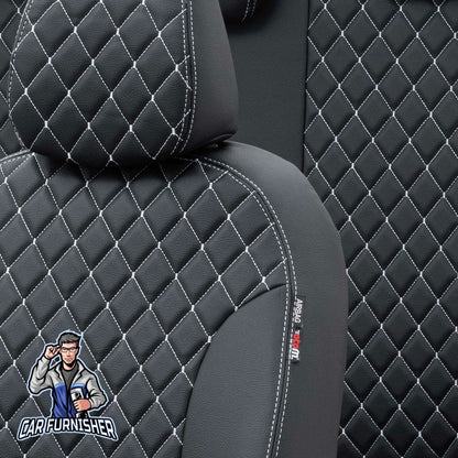 Dfm Succe Seat Covers Madrid Leather Design Dark Gray Leather