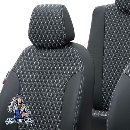 Fiat 500 Seat Covers Amsterdam Leather Design Dark Gray Leather