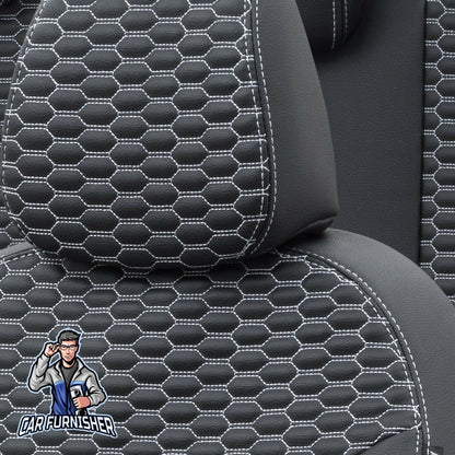 Fiat 500 Seat Covers Tokyo Leather Design Dark Gray Leather