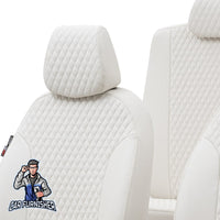 Thumbnail for Fiat Albea Seat Covers Amsterdam Leather Design Ivory Leather