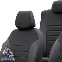 Thumbnail for Fiat Albea Seat Covers Paris Leather & Jacquard Design Black Leather & Jacquard Fabric