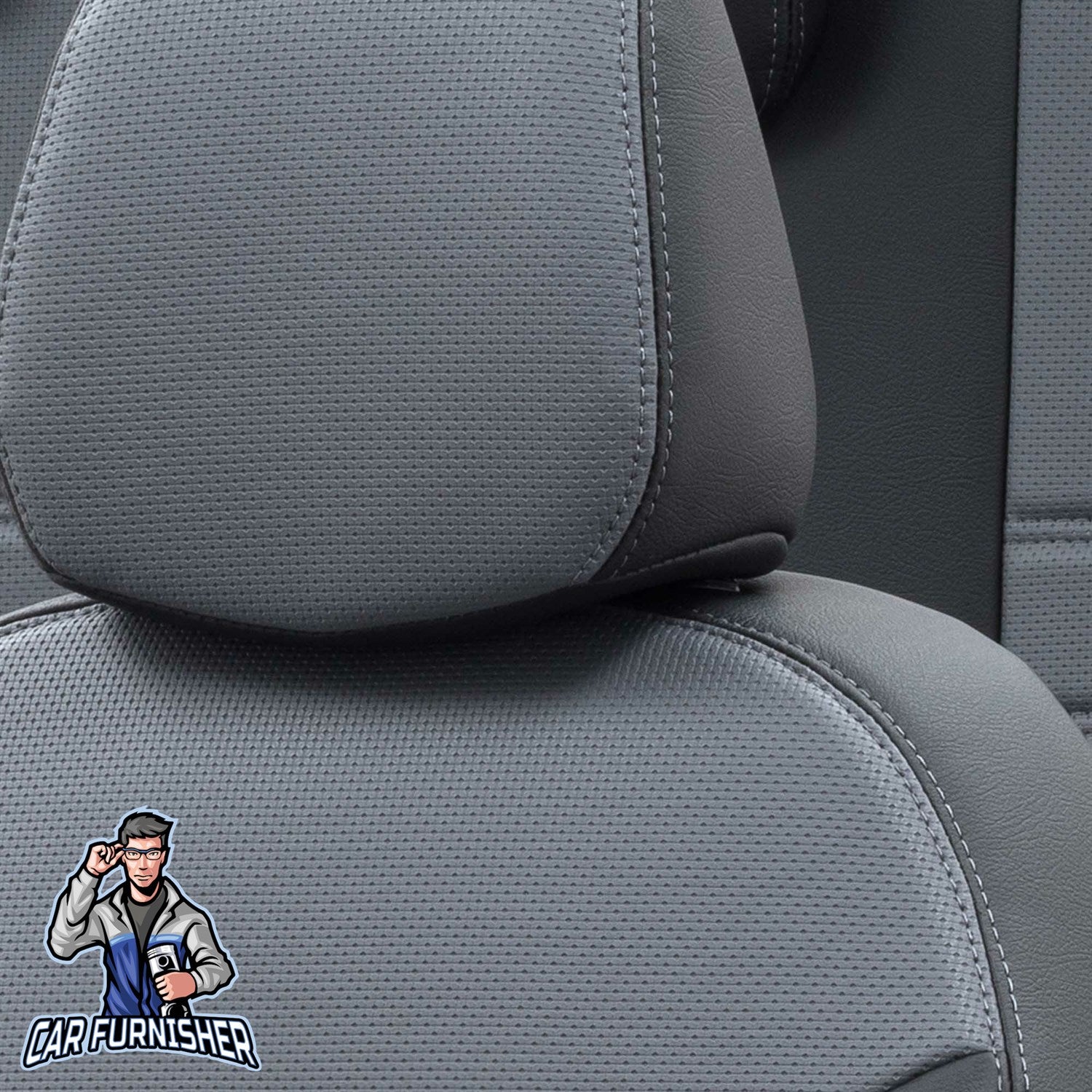 Fiat Bravo Car Seat Covers 2007-2013 New York Design Smoked Black Full Set (5 Seats + Handrest) Leather & Fabric