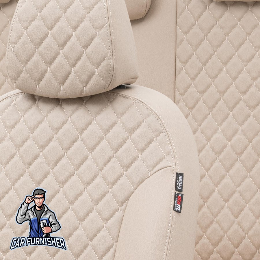Fiat Doblo Car Seat Covers 2001-2023 Madrid Design Beige Full Leather