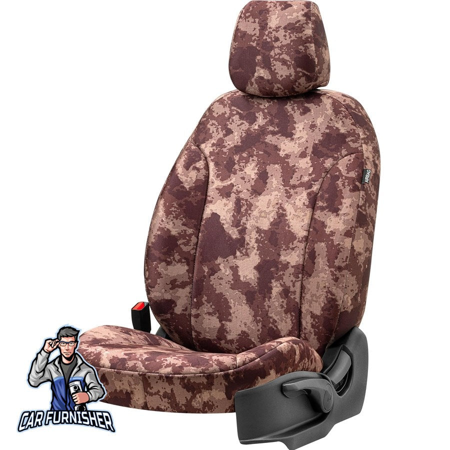 Fiat Egea Car Seat Covers 2015-2023 Std/Cross Camouflage Design Everest Camo Full Set (5 Seats + Handrest) Fabric