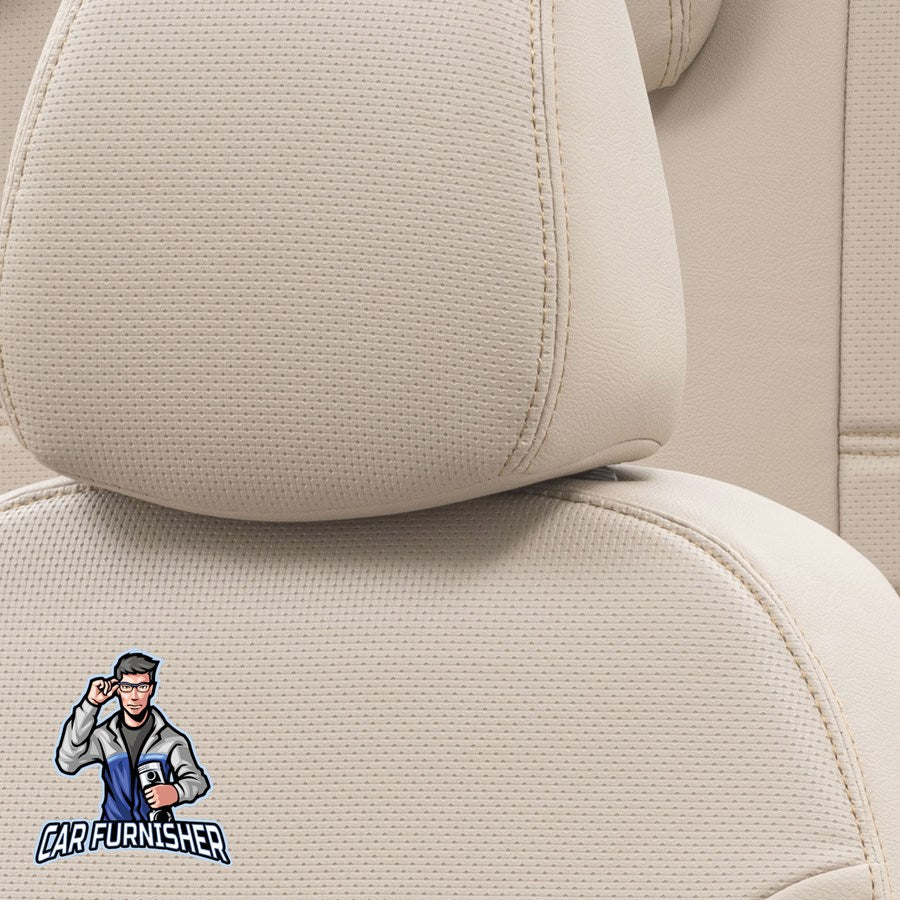 Fiat Egea Car Seat Covers 2015-2023 Std/Cross New York Design Beige Full Set (5 Seats + Handrest) Leather & Fabric
