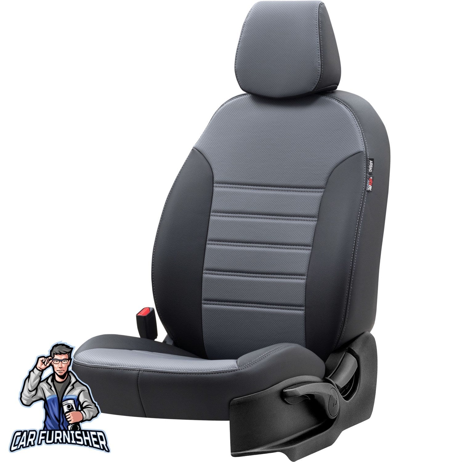 Fiat Egea Car Seat Covers 2015-2023 Std/Cross New York Design Smoked Black Full Set (5 Seats + Handrest) Leather & Fabric