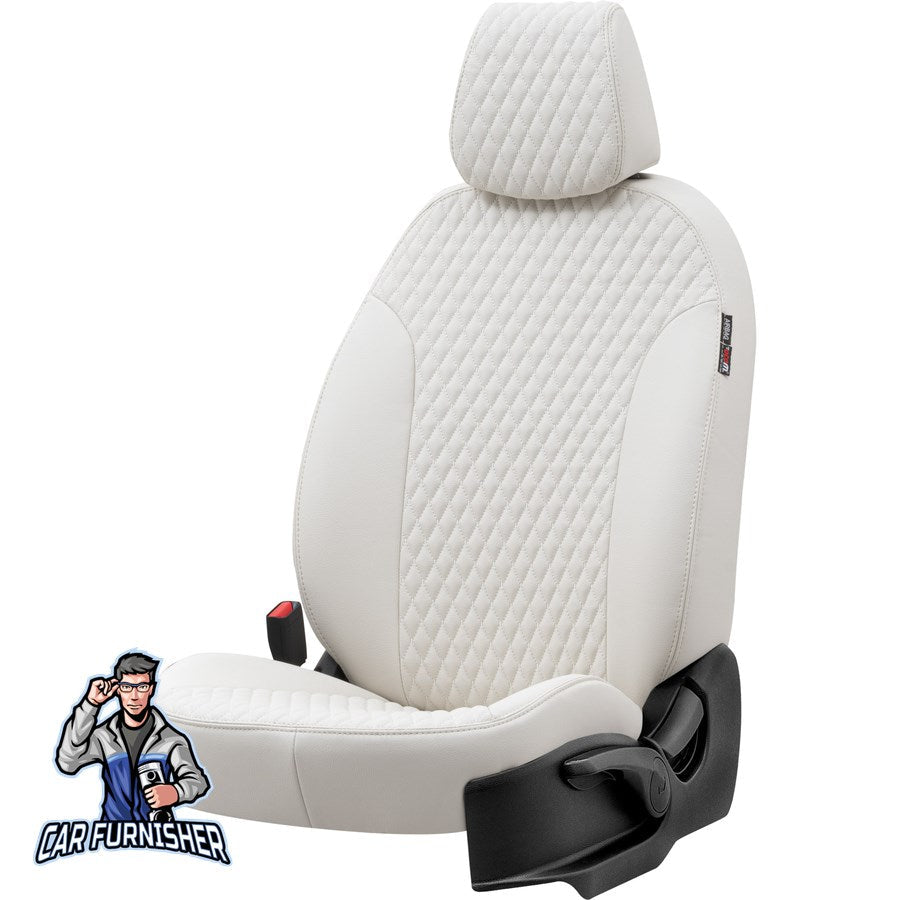 Fiat Fiorino Car Seat Covers 2008-2020 Amsterdam Design Ivory Full Set (5 Seats + Handrest) Full Leather