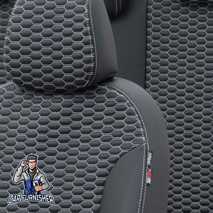 Fiat Freemont Seat Covers Tokyo Leather Design Dark Gray Leather