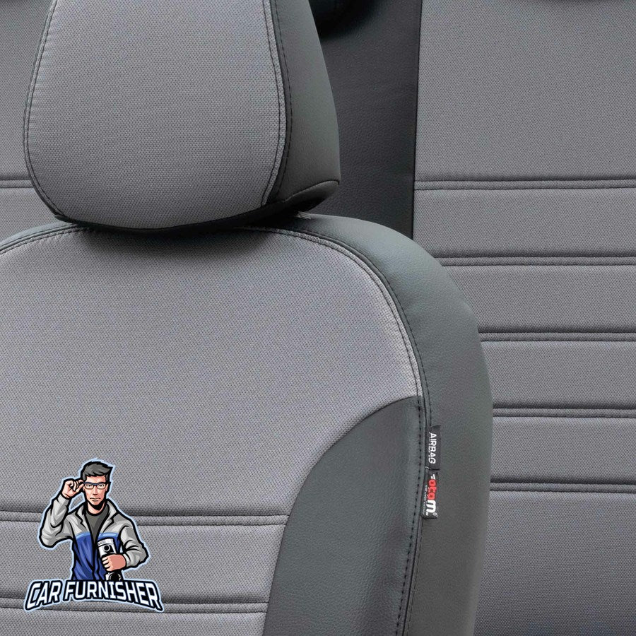 Fiat Marea Seat Covers Paris Leather & Jacquard Design Gray Leather & Jacquard Fabric