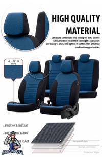 Thumbnail for Fiat Punto Seat Covers Original Jacquard Design Blue Jacquard Fabric