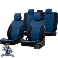 Thumbnail for Fiat Stilo Seat Covers Original Jacquard Design Blue Jacquard Fabric