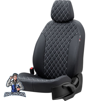 Fiat Tempra Seat Covers Madrid Leather Design Dark Gray Leather