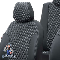 Thumbnail for Fiat Tipo Seat Covers Amsterdam Leather Design Dark Gray Leather