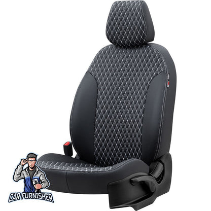 Ford C-Max Seat Covers Amsterdam Leather Design Dark Gray Leather