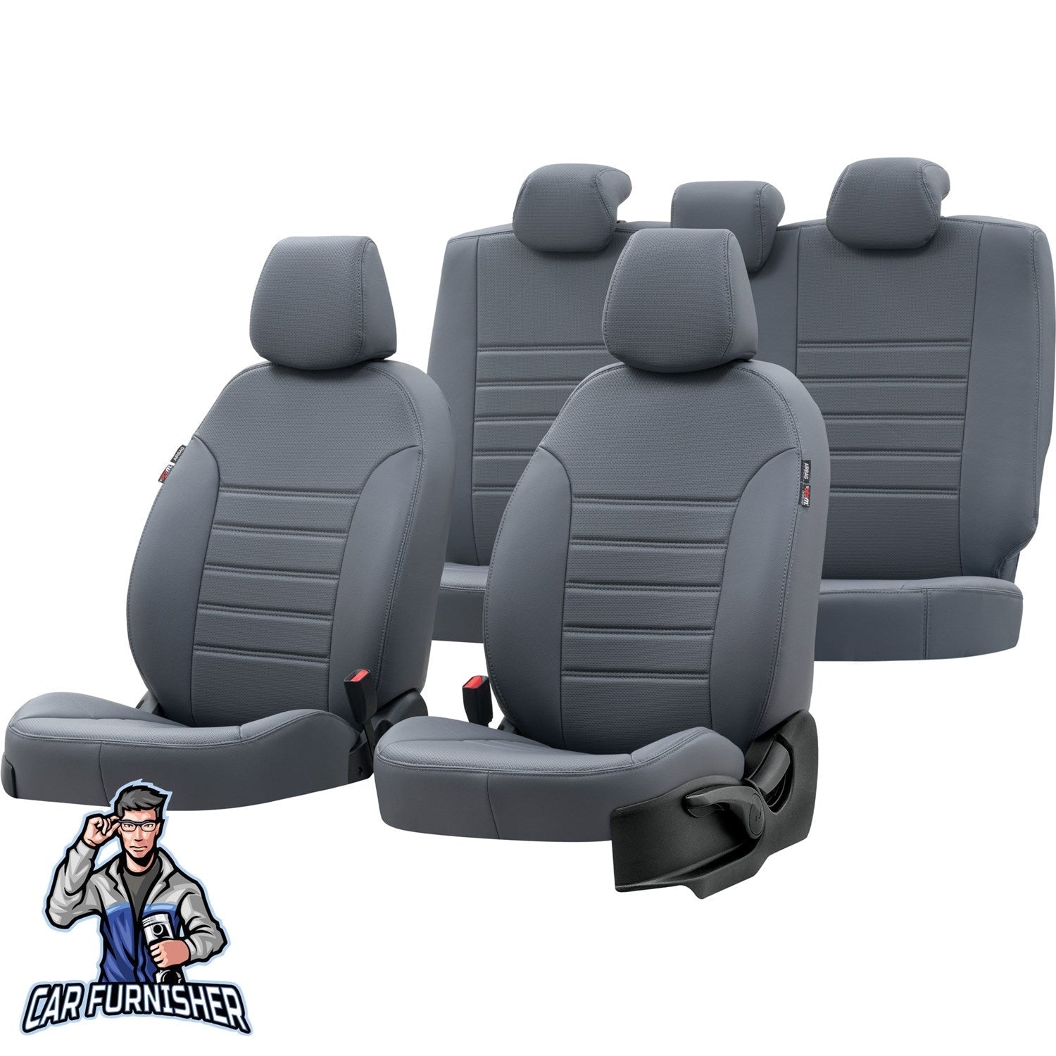 Ford C-Max Seat Covers New York Leather Design Smoked Leather