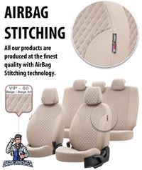 Thumbnail for Ford Transit Custom Seat Covers Amsterdam Foal Feather Design Black Leather & Foal Feather