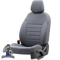 Thumbnail for Ford Transit Custom Seat Covers Istanbul Leather Design Smoked Leather