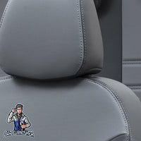 Thumbnail for Ford Transit Custom Seat Covers Istanbul Leather Design Smoked Black Leather