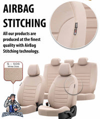 Thumbnail for Peugeot Rifter Seat Covers Paris Leather & Jacquard Design Dark Beige Leather & Jacquard Fabric