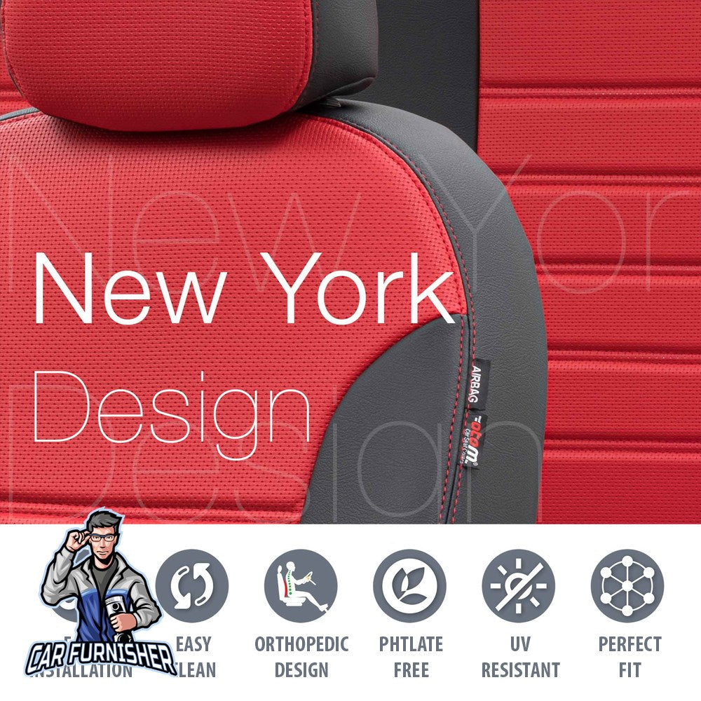 Renault Koleos Car Seat Covers 2017-2023 New York Design Smoked Leather & Fabric
