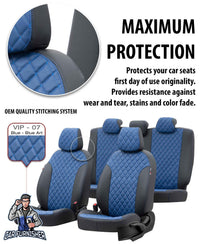 Thumbnail for Skoda Citigo Seat Covers Madrid Leather Design Blue Leather