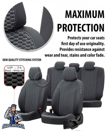 Mitsubishi Lancer Car Seat Covers 2003-2017 Tokyo Design Beige Full Set (5 Seats + Handrest) Full Leather