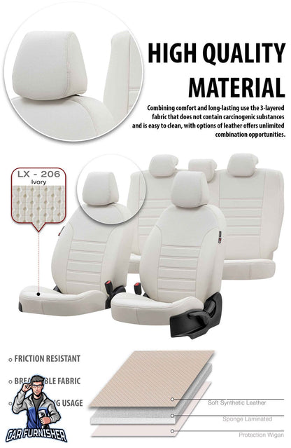 Kia Stonic Seat Covers New York Leather Design Smoked Black Leather