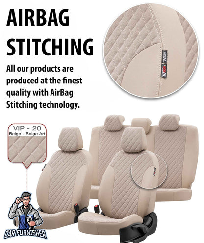 Nissan Juke Car Seat Covers 2010-2023 Madrid Foal Feather Beige Full Set (5 Seats + Handrest) Leather & Foal Feather