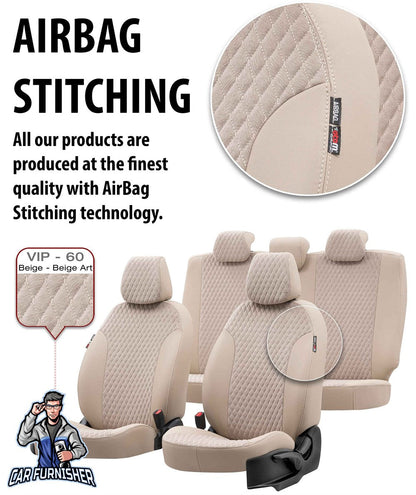 Seat Ateca Seat Covers Amsterdam Foal Feather Design Ivory Leather & Foal Feather