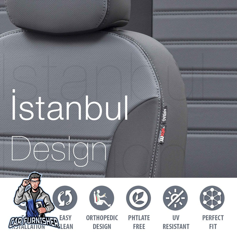 Mitsubishi Outlander Car Seat Covers 2012-2023 Istanbul Design Ivory Leather & Fabric